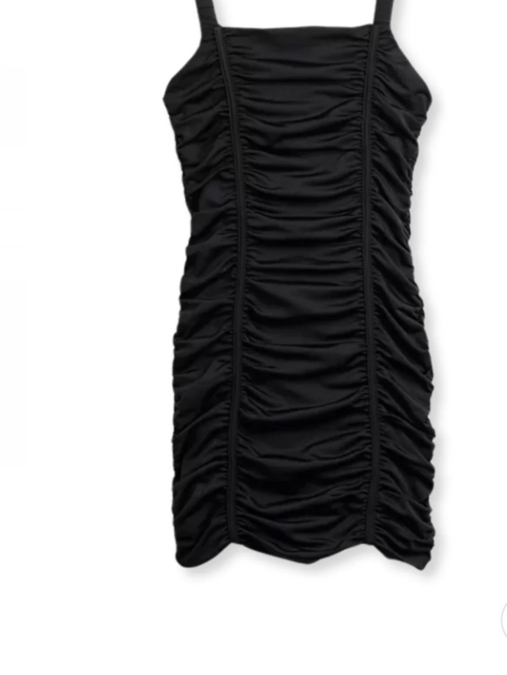 Katie J NYC Black Ruched Mini Dress